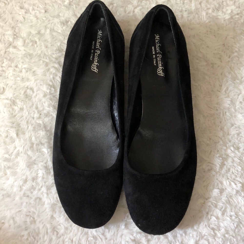 Michael Pasinkoff black, suede flats, size 38